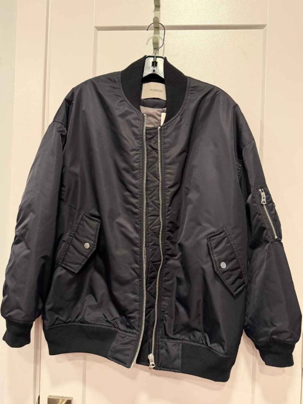 Black Bomber Jacket by Hudson